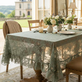 Lace Tablecloth with Ruffle Edge 