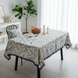 Blue Toile Tablecloth 