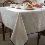 Elegant Ivory Jacquard Tablecloth