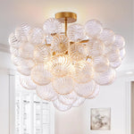 Nordic Bubble Ball Swirled Glass Chandelier, Dia 36 Inch 