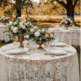 Rose Lace Tablecloth with Tassels