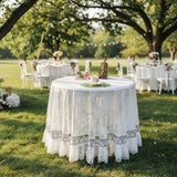 Lace Tablecloth White, Sheer Floral Table Cover