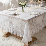 Lace Tablecloth with Ruffle Edge 