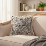 French Country Tapestry Pillow Cover | Botanical Bunny Accent Cushion with Tassels