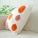 Pumpkin Embroidered Throw Pillow