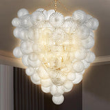 Nordic Bubble Ball Swirled Glass Chandelier, Dia 36 Inch 