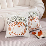 2pcs Halloween Pumpkin Embroidered Pillow Covers