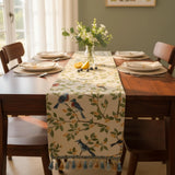 Botanical Birds Tapestry Table Runner