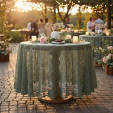 Round Lace Tablecloth White 