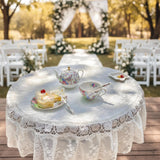 Lace Tablecloth White, Sheer Floral Table Cover