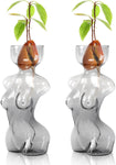 Propagation Vases Glass Vase for Plants Propagation Jars Unique Flower Vase for Avocado, Bulbs, and Plant Cuttings 2Pc Elegant Female Silhouette