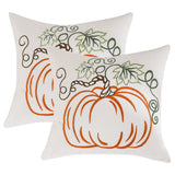 2pcs Halloween Pumpkin Embroidered Pillow Covers