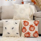 Halloween Pumpkin Ghost Throw Pillow Cover