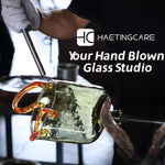 Hand Blown Glass Vase with Unique Design, Clear Glass Vase with Handles in Purse Shape for Decor, Good for Floral Arrangement, Centerpiece & Home Decor_Short
