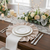 Ruffle Linen Placemats 4 Pc Set, Romantic Table Setting Decor