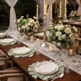 Ruffle Linen Placemats 4 Pc Set, Romantic Table Setting Decor