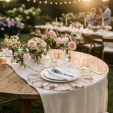 Ruffle Linen Placemats 4 Pc Set, Romantic Table Setting Decor
