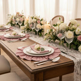 Ruffle Linen Placemats 4 Pc Set, Romantic Table Setting Decor