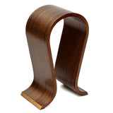 Curved wooden headphone rack