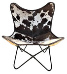 Butterfly Chair GRAF in Brown White Cowhide
