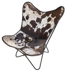 Butterfly Chair GRAF in Brown White Cowhide