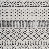 Contemporary Geometric Area Rug, 5' 11" x 3' 11", Ivory, Black