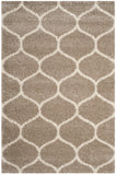 Beige and Ivory Moroccan Ogee Plush Area Rug (6' x 9')