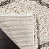 Moroccan Ogee Plush Area Rug (6' x 9')  Ivory and Grey