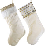 Embroidered White Gold Stockings