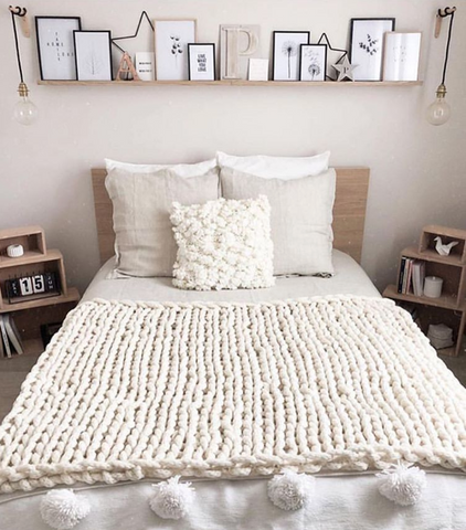 Monochrome Collection Chunky Knit Blanket 50"x60"