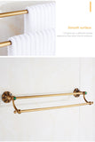 Double Rails Brass Wall Bath Towel Hanger