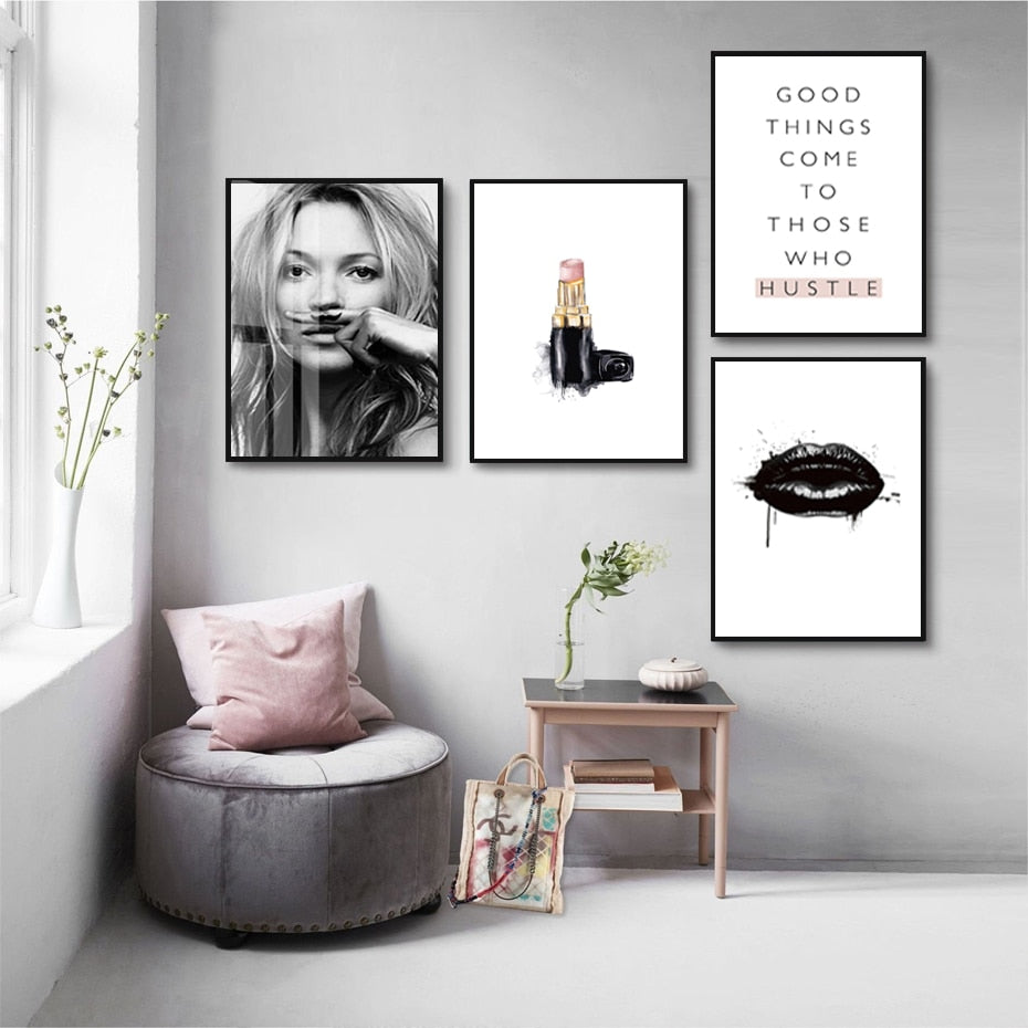 Kate Moss Canvas Poster – Basic Outline Interiors
