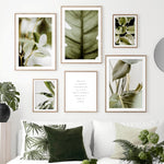 Tropical Leaves and Positivist Quote Poster