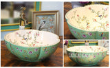 Floral Hand Painted Ceramic Washbasins
