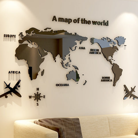 World Map 3D Wall Sticker