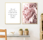 Peony and Life Quote Poster