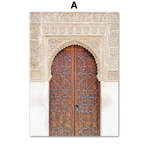 Morocco Door & Abstract Lines Art