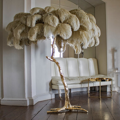 Ostrich Feather Floor Lamp