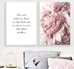 Peony and Life Quote Poster
