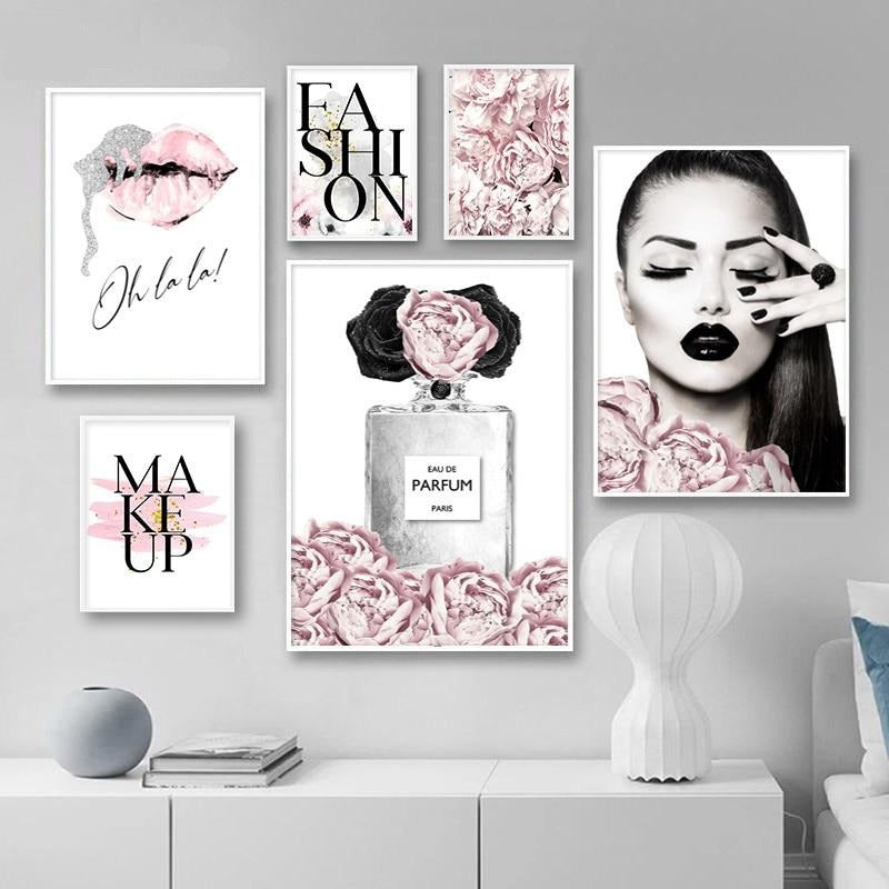 Pink Peony Sexy Lips Poster – Basic Outline Interiors