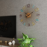 Golden Sunburst Wall Clock