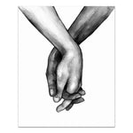 Black White Lovers' Hands Poster