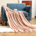 Knitted Blanket Nordic Plaid Pattern