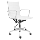Office Chair Mid Back PU Leather with Arms Rest