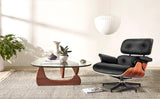 Genuine Leather Lounge Chair with Ottoman