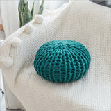 Chunky Knit Round Pouffe Ottoman