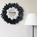 Handmade Tapestry Feather Glass Mirror