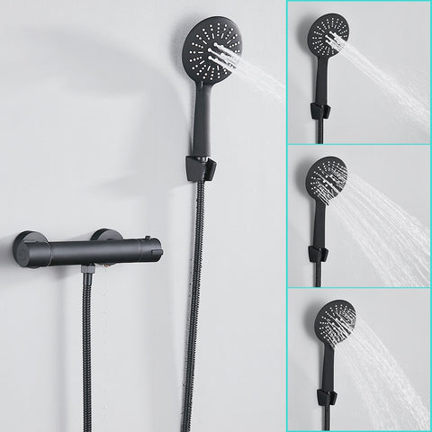 Bathroom Rainfall Black Shower Faucet Set