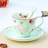 Bone China Porcelain Teacup and Saucer Set