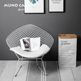 Bertoia Style Diamond White Wire Chair